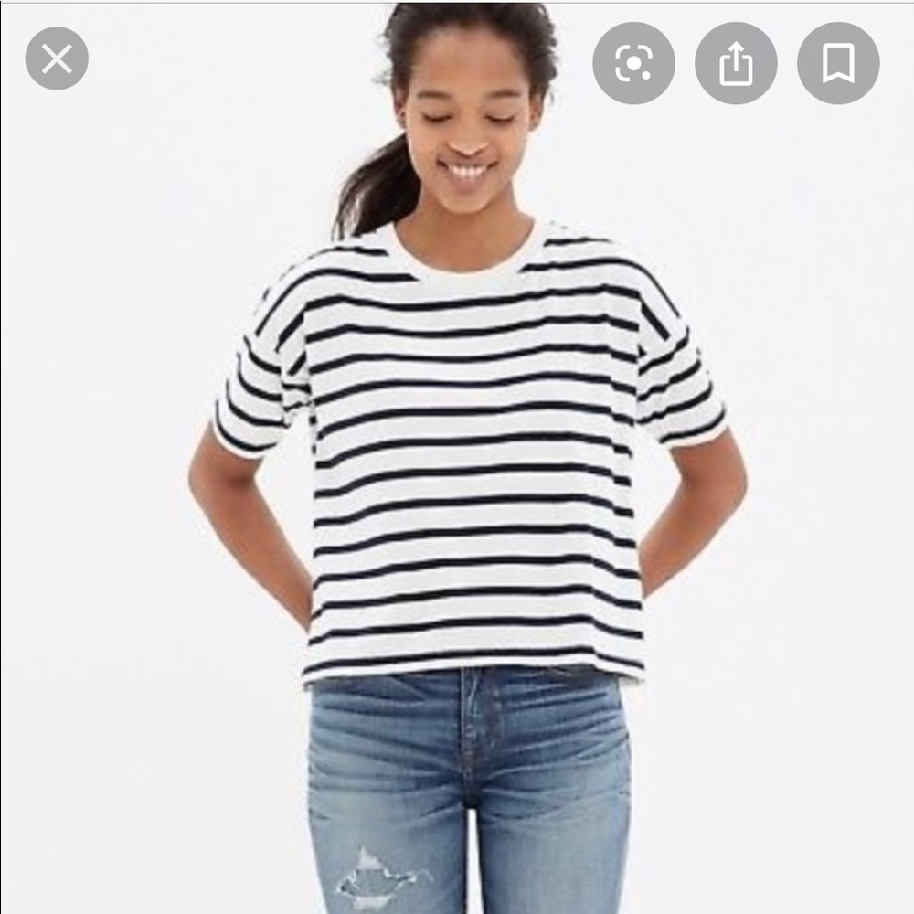 Madewell Cropped Stripped Tee XS